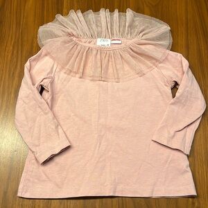 Zara Kids pink top w/ tulle